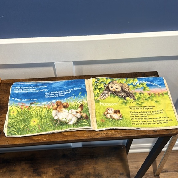 QUIET BUNNY and the Night Song, Handmade Cloth Book, Soft Book - Picture 2 of 4